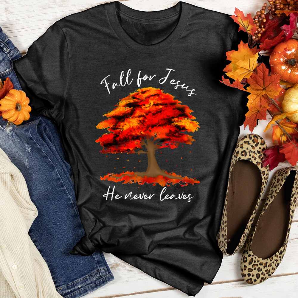 Watercolor Falling Leaves Heathered Tee