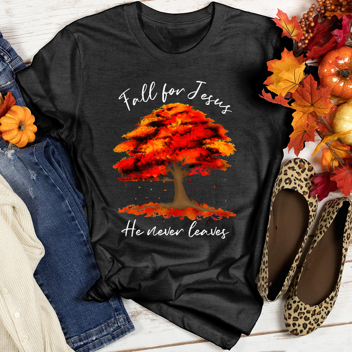 Watercolor Falling Leaves Heathered Tee