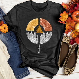 Thankful Pine Trees Circle Heathered Tee