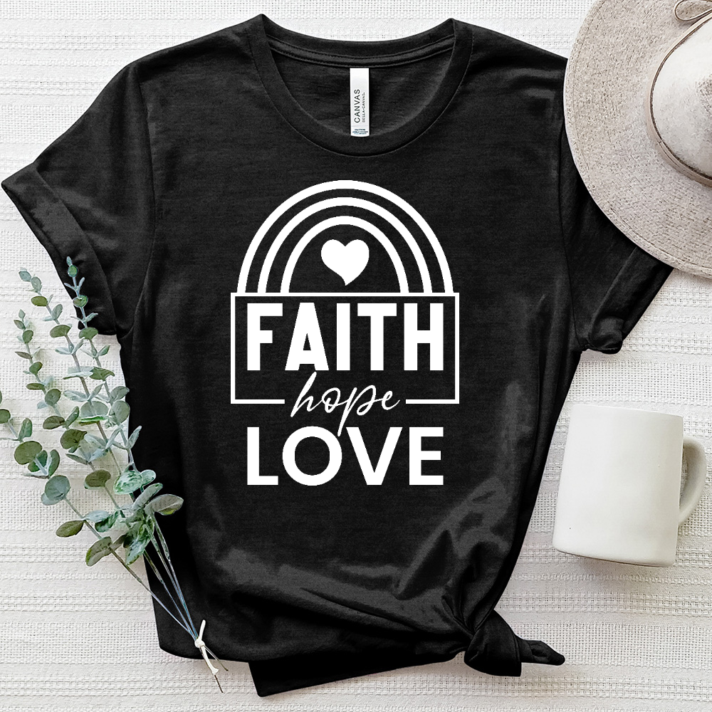 Faith Hope Love Rainbow Heathered Tee