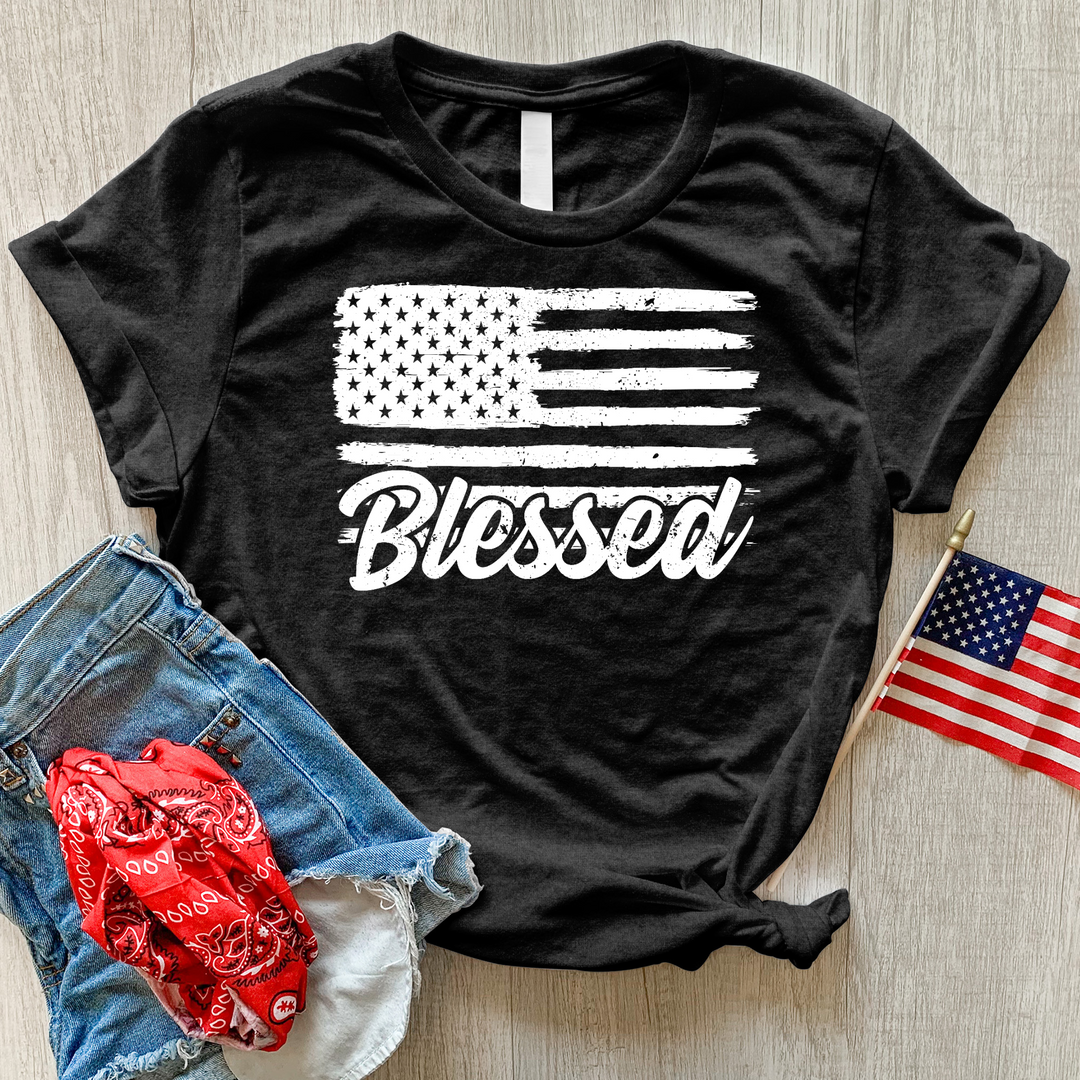 Blessed Flag Heathered Tee