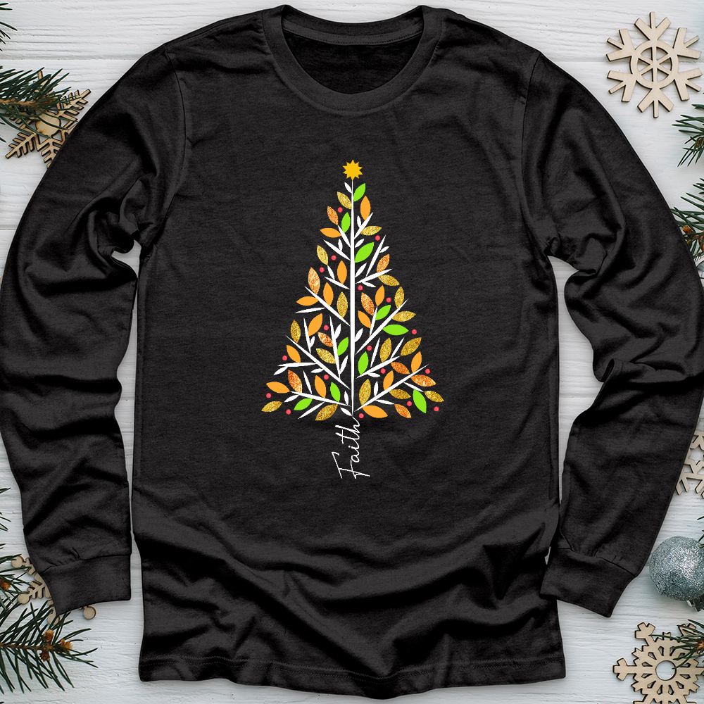 Faith Christmas Tree Long Sleeve Tee