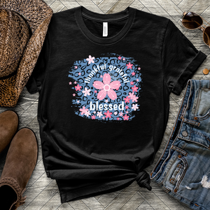 Blessed Floral Leopard Heathered Tee