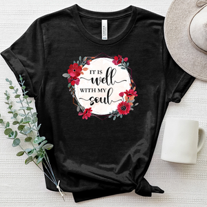 It Is Well Wreath Heathered Tee