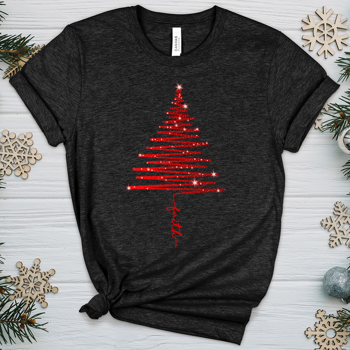 Red Shining Faith Tree Heathered Tee