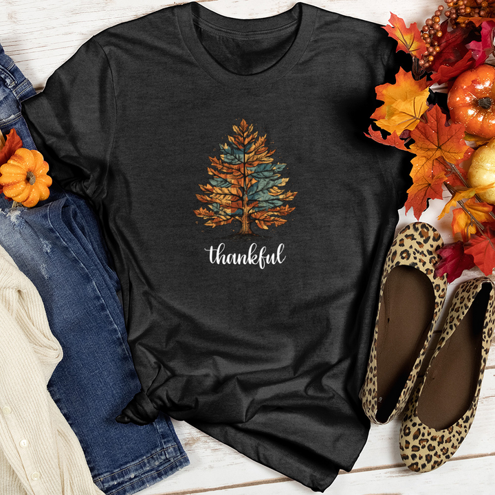 Vintage Cozy Plaid Pine Tree Heathered Tee