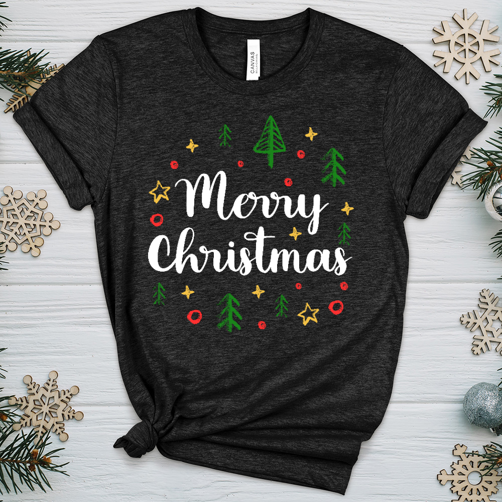 Merry Christmas Colorful Heathered Tee