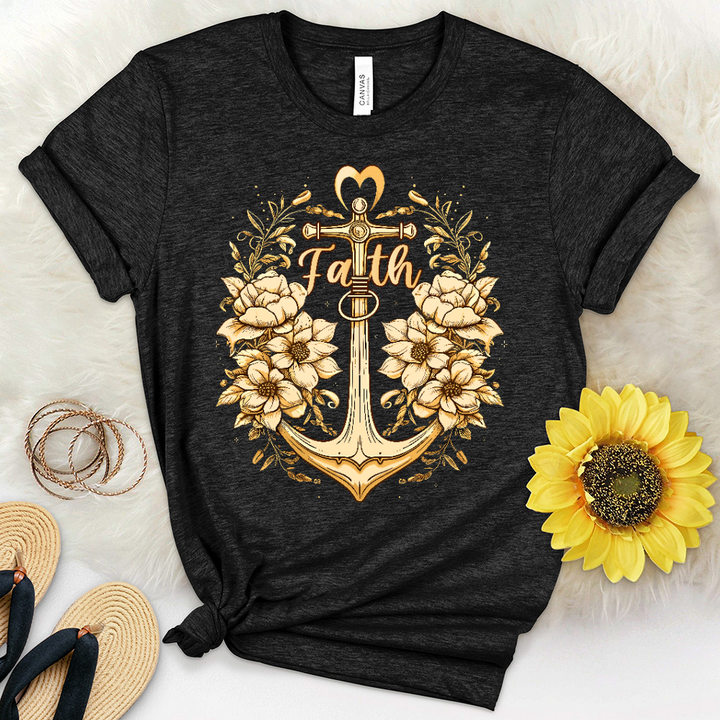 Golden Faith Anchor Heathered Tee