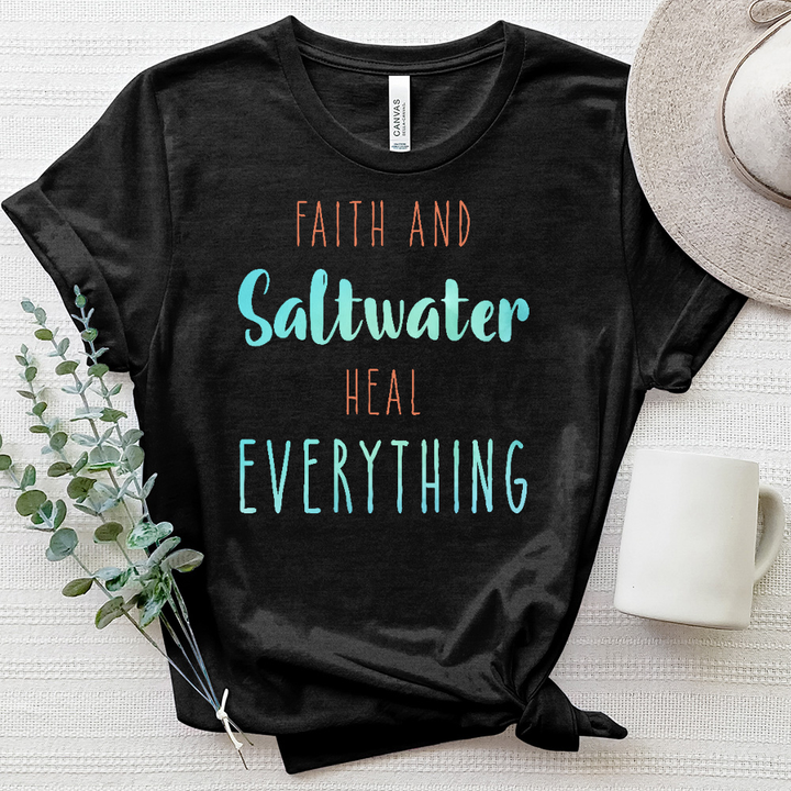 Faith and Saltwater Heal Tee Heathered Tee