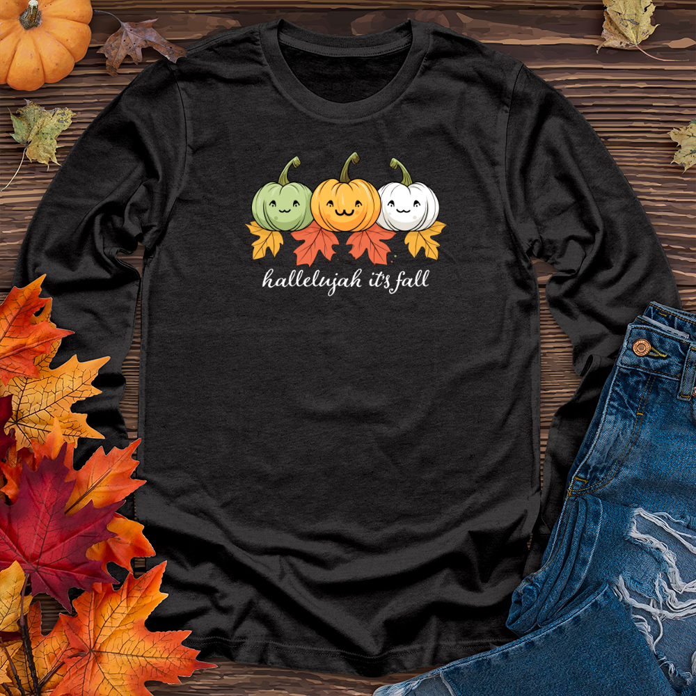Pastel Pumpkin Trio Long Sleeve Tee