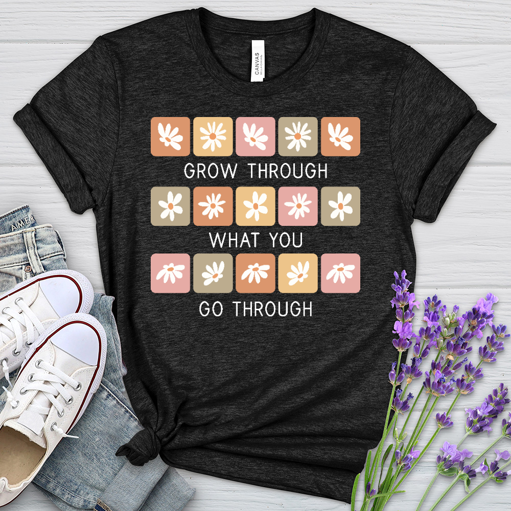 Grow Through Retro Daisies Heathered Tee