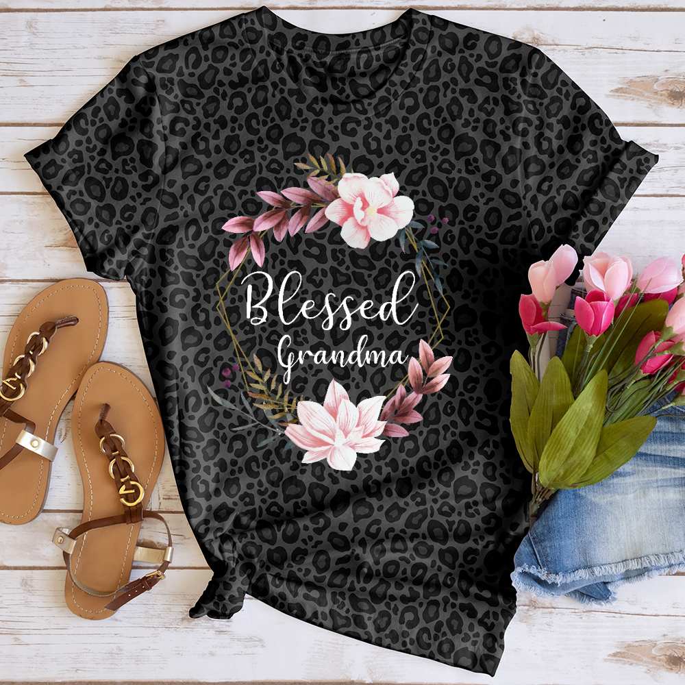 Blessed Grandma Leopard Tee