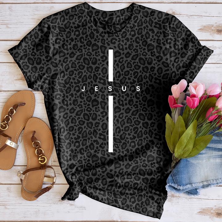 Simple Jesus Leopard Tee