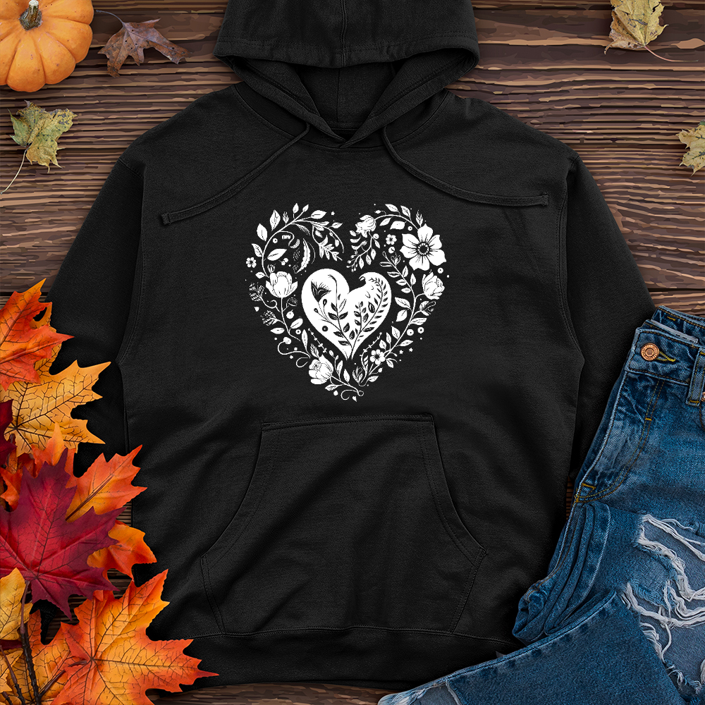 A simple floral heart 01 Midweight Hoodie