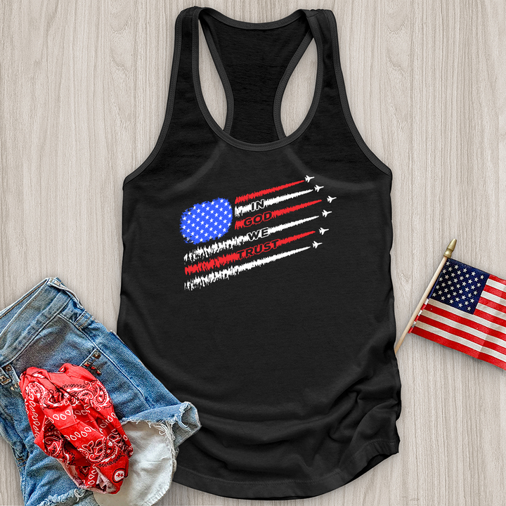 In God We Trust Jet Flag Tank Top