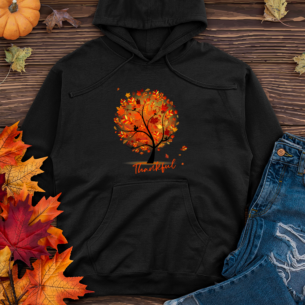 Thankful Autumn Tree   Midweight Hoodie