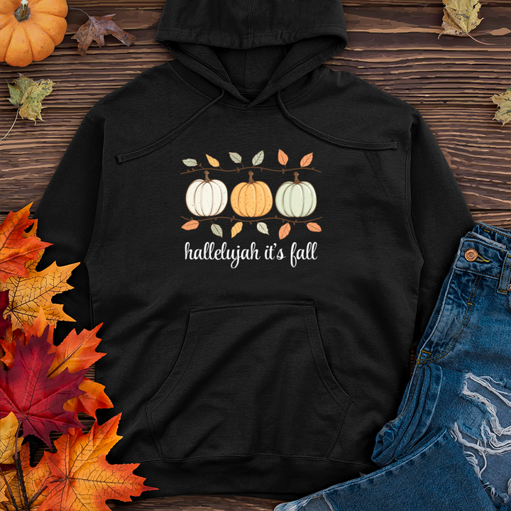 Orange Pastel Pumpkin Trio Midweight Hooded Sweatshirt