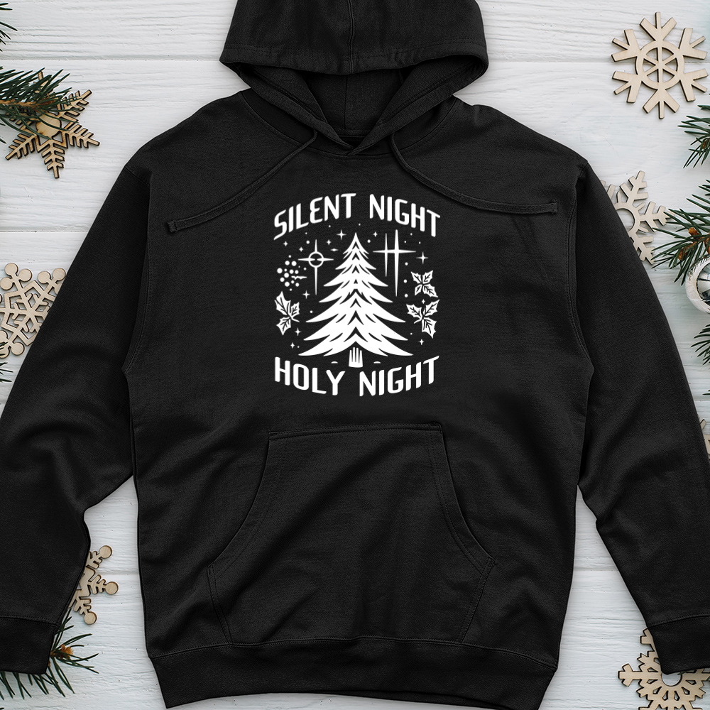 Silent Night Holy Night Midweight Hooded Sweatshirt