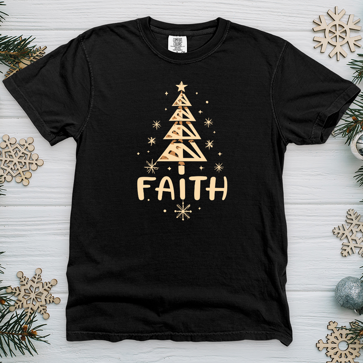 Faith Christmas Tree Heavy Cotton Comfort Colors Tee