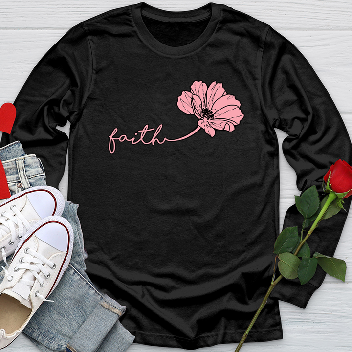 Faith Pink Rose Petal Softstyle Long Sleeve