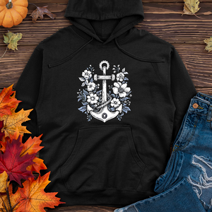 Anchor with flower Midweight Hoodie