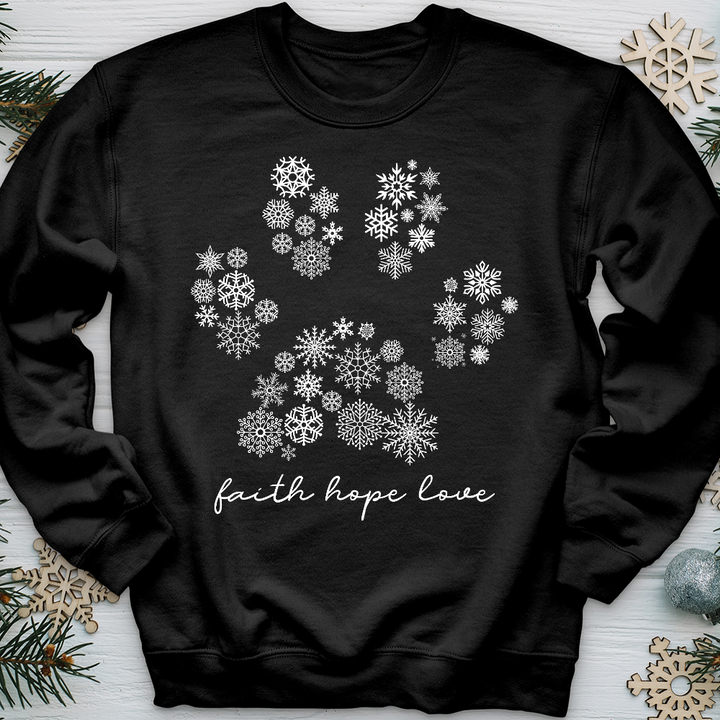 Snowflake Paw Print Crewneck