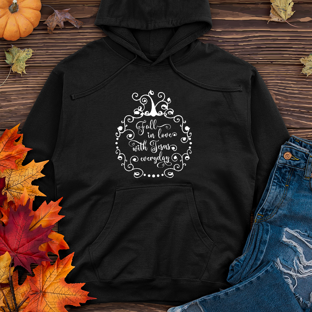 Fall in love with Jesus Midweight Hoodie