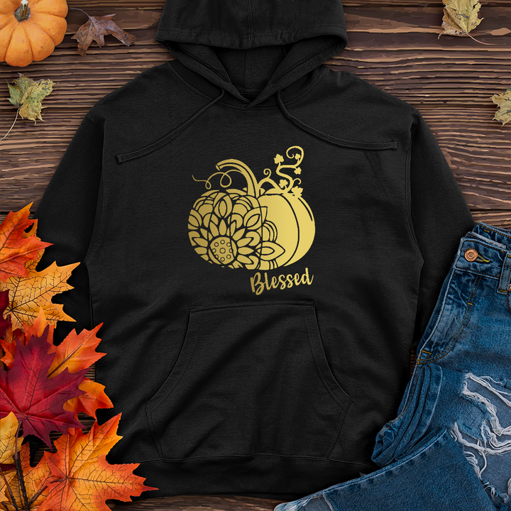 Blessed Gold Sunflower Pumpkin Midweight Hoodie