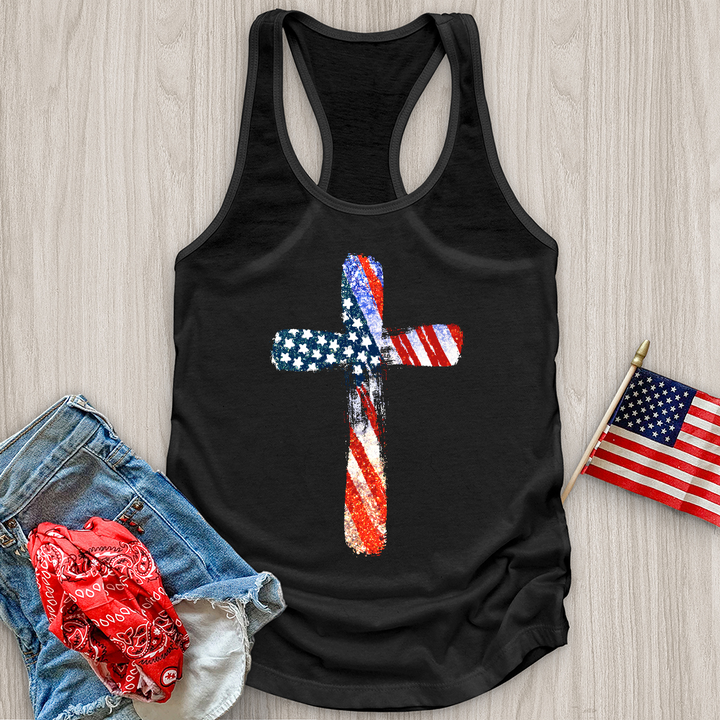 Red White Blue Cross Tank Top