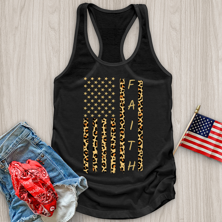 Faith Leopard Flag Tank Top