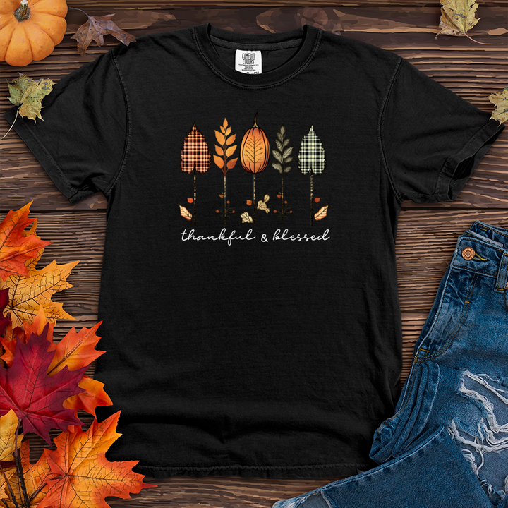 Retro Autumn Plaid Flannel Trio Heavy Cotton Comfort Colors Tee