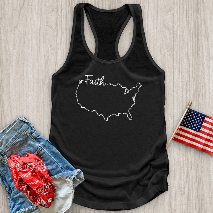 Faith With USA Map Tank Top