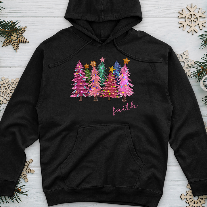 Faith Pink Tree Midweight Hooded Sweatshirt