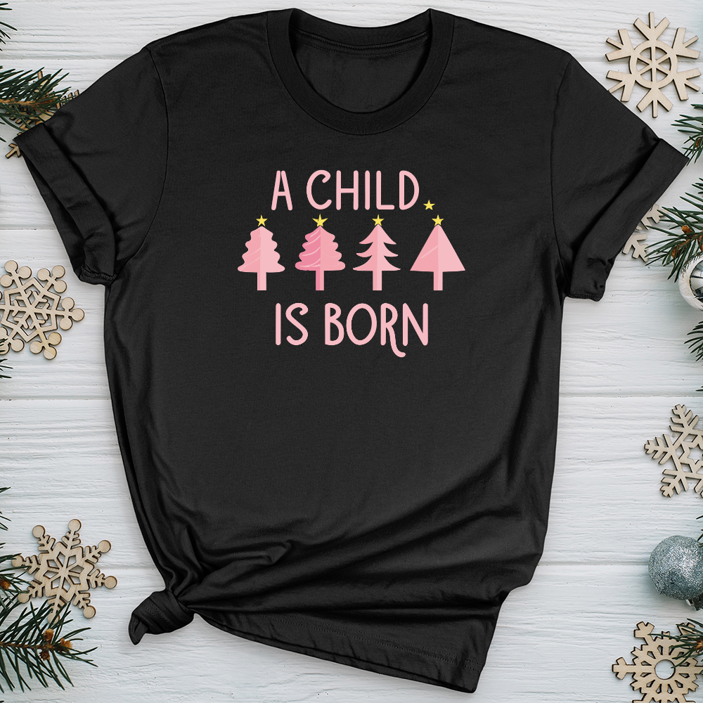 Child Is Born Pink Trees Softstyle Tee