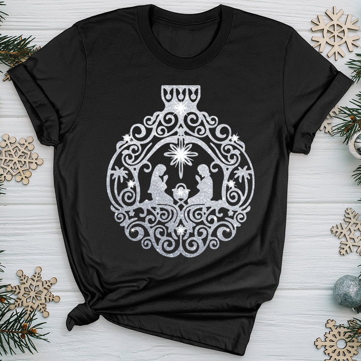 Silver Nativity Scene Ornament Softstyle Tee