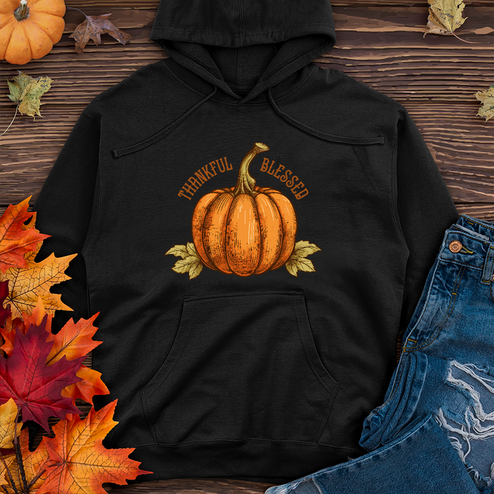 Thankful Blessed Pumpkin Midweight Hoodie