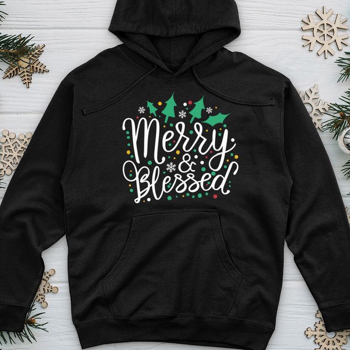 Cute Merry Blessed Midweight Hooded Sweatshirt