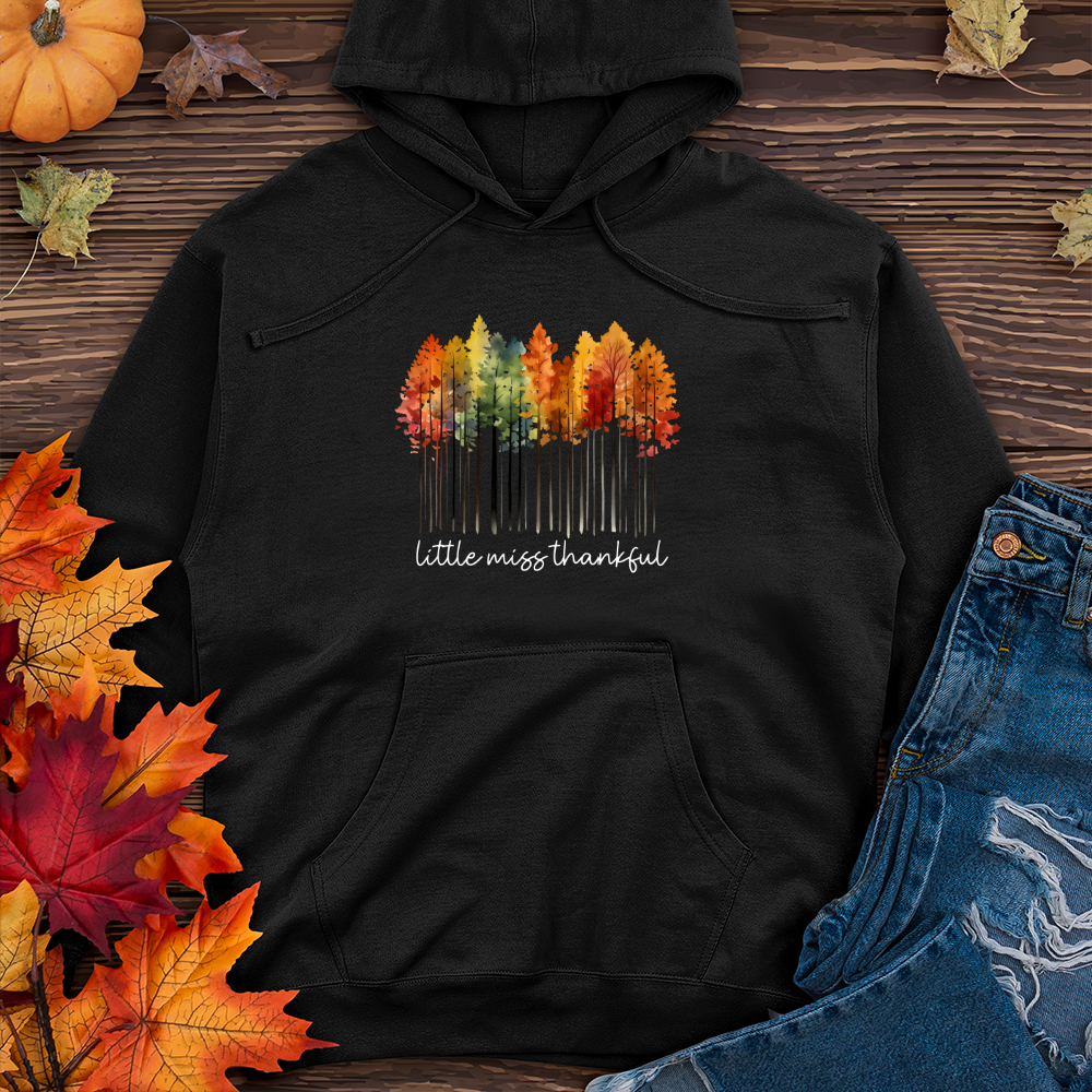 Retro Watercolor Forest Trio-01 Midweight Hooded Sweatshirt