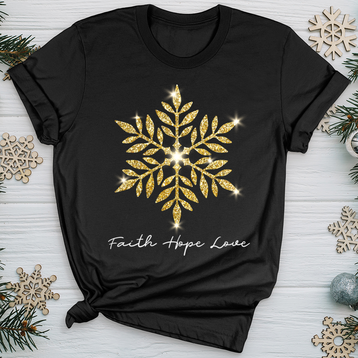 Gold Snowflake Shimmer Softstyle Tee