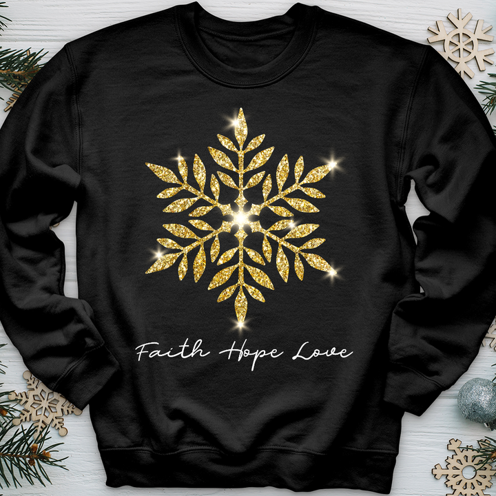 Gold Snowflake Shimmer Crewneck