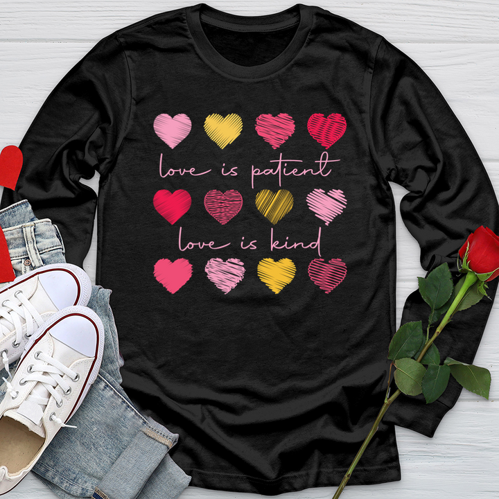 Multi Colored Hearts Softstyle Long Sleeve