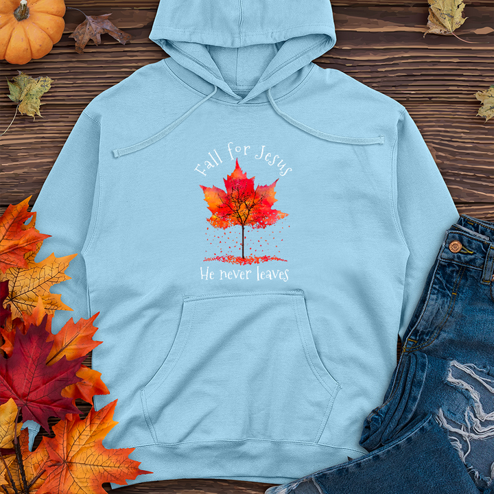 Fall For Jesus Falling Leaves Midweight Hoodie