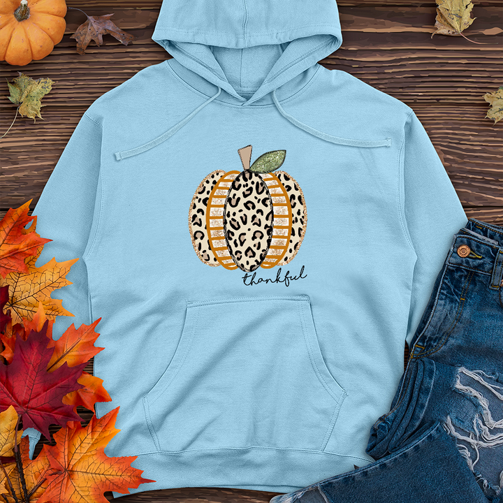 Thankful Leopard Spotted Pumpkin   Midweight Hoodie