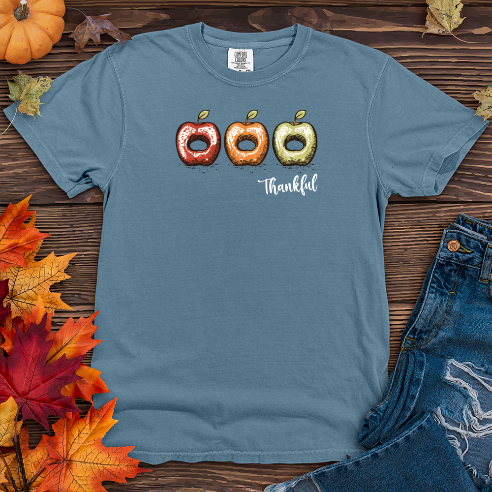 Thankful Apple Cider Trio Apples Heavy Cotton Comfort Colors Tee