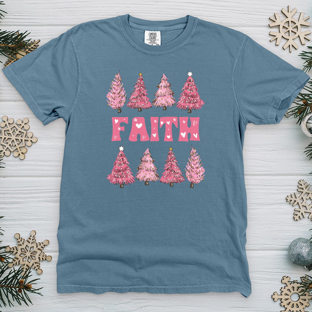 Pink Christmas Tree Heavy Cotton Comfort Colors Tee