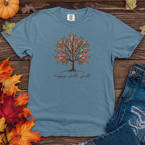 Retro Checkered Fall Patterns Tree Heavy Cotton Comfort Colors Tee