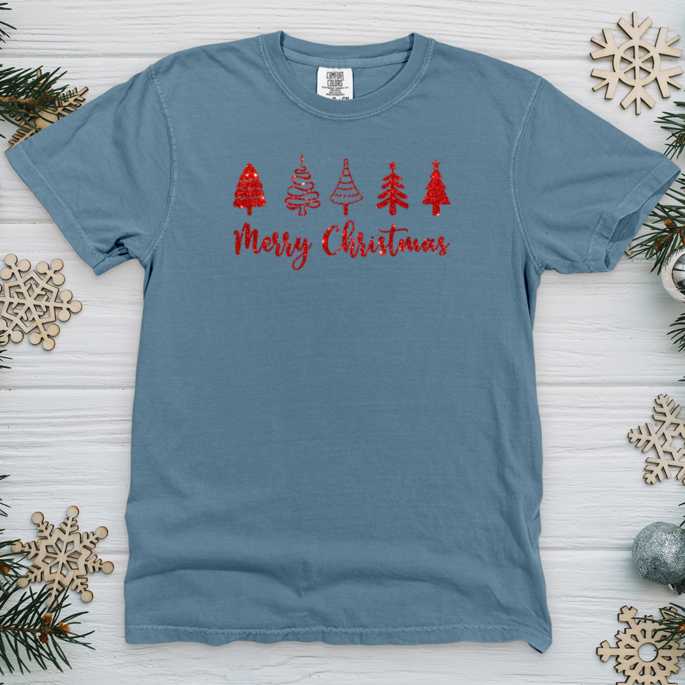 Red Merry Christmas Scene Heavy Cotton Comfort Colors Tee