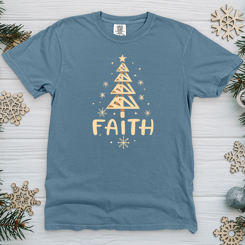 Faith Christmas Tree Heavy Cotton Comfort Colors Tee