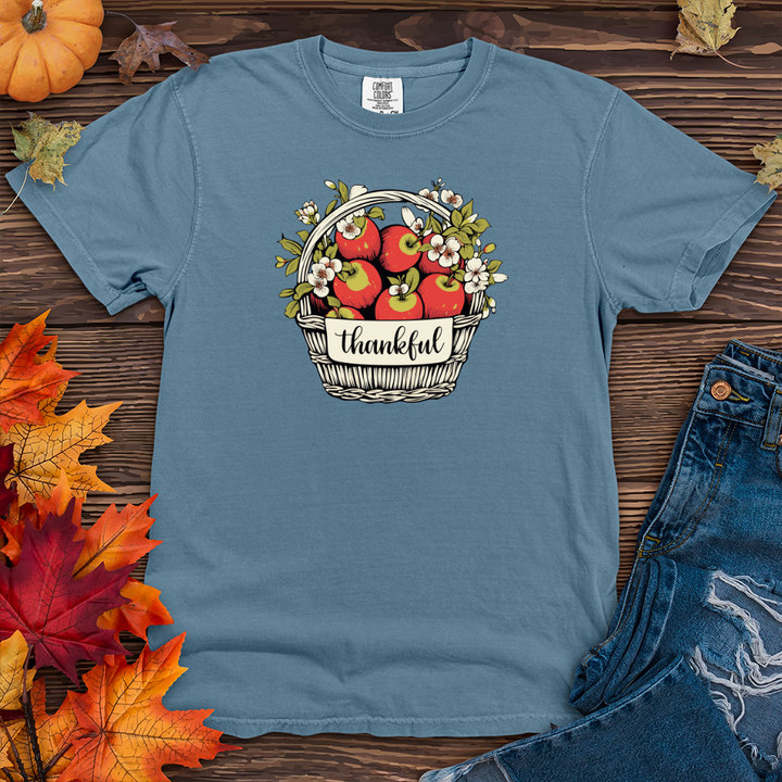 Retro Harvest Apple Blossom Basket Heavy Cotton Comfort Colors Tee