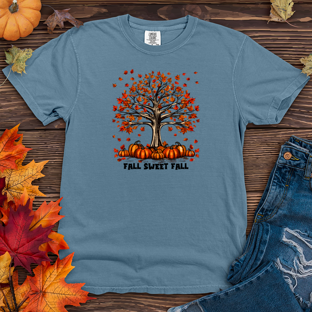 Vintage Plaid Pumpkin Tree Heavy Cotton Comfort Colors Tee